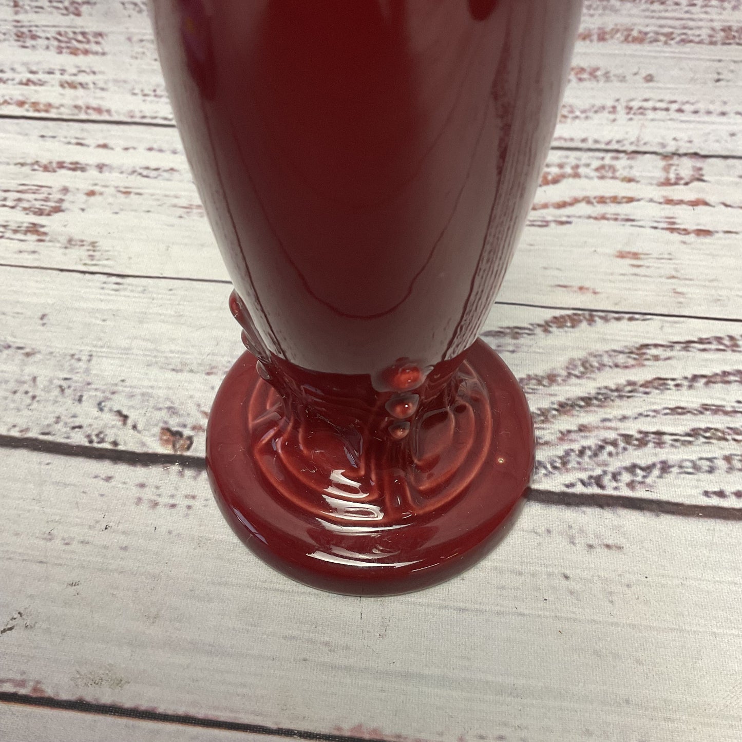 Vintage Fiestaware Cinnabar Burgundy Red Retired Bud Vase 6"