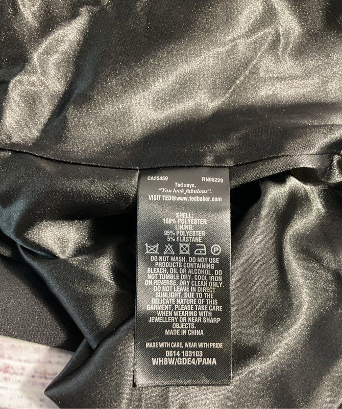 NEW Ted Baker One Shoulder Peplum Pana Sheath Dress Size 5 Black