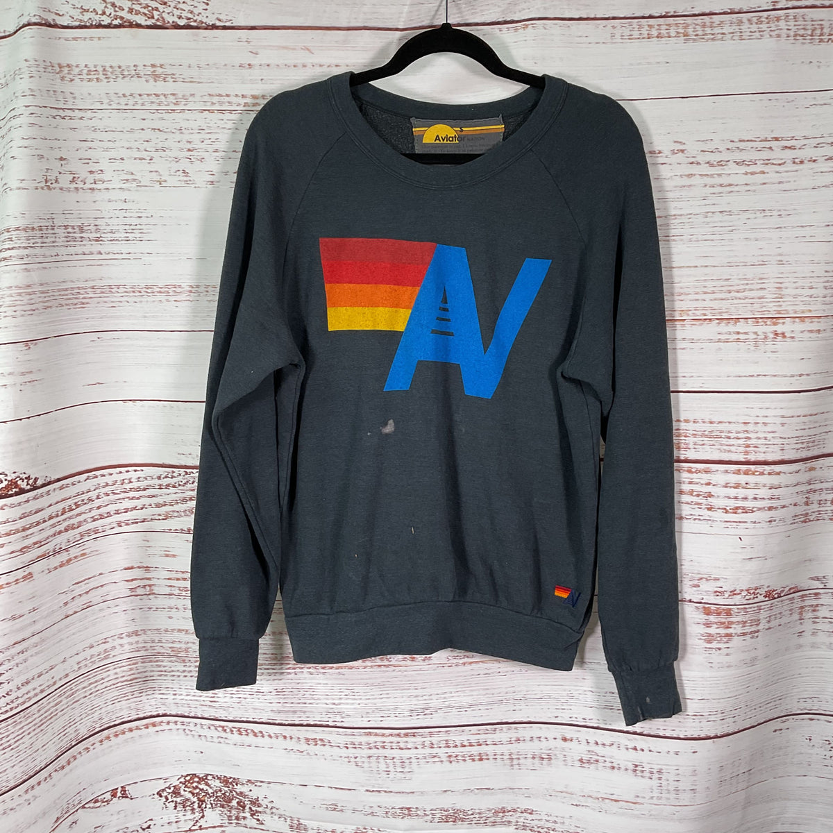 Aviator Nation Charcoal Sweater Sweatshirt - Size S