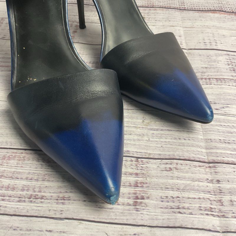 Alexander Wang Lovisa Black & Blue Leather Pointed Toe Pump Heel Women's 8.5 US