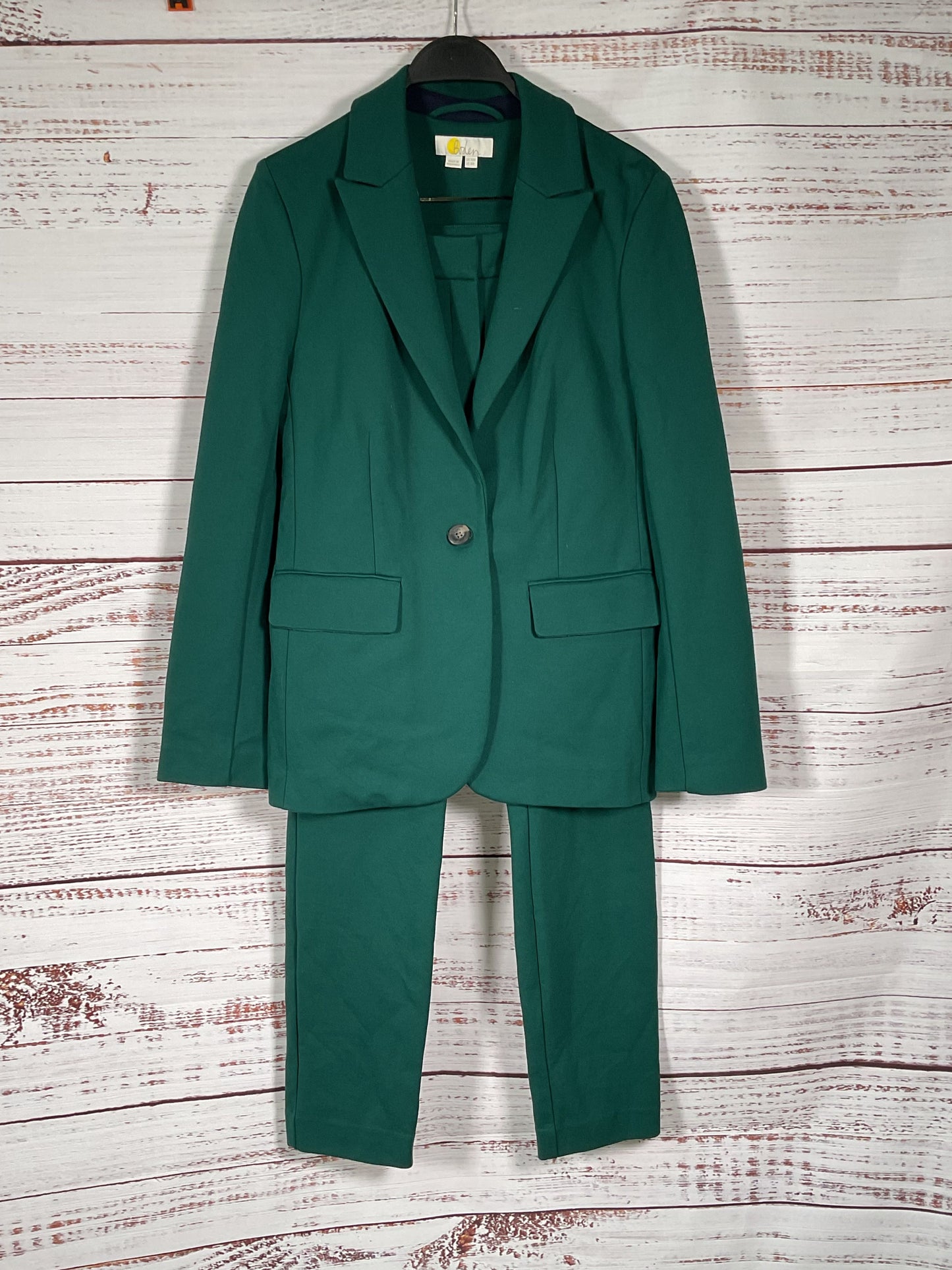 Boden Green Jacket + Trouser Suit - Size 8R/8L