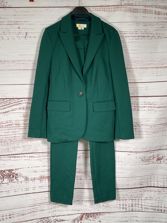 Boden Green Jacket + Trouser Suit - Size 8R/8L
