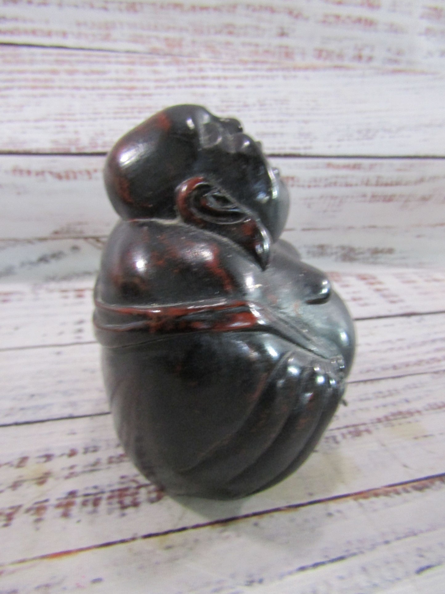 Set of 2 Wooden Buddha Figurines