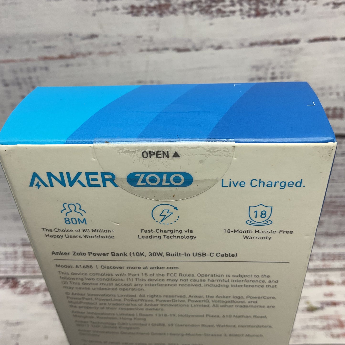 Anker Zolo 10,000mAh 30W Built-in USB-C Cable Charger Battery New