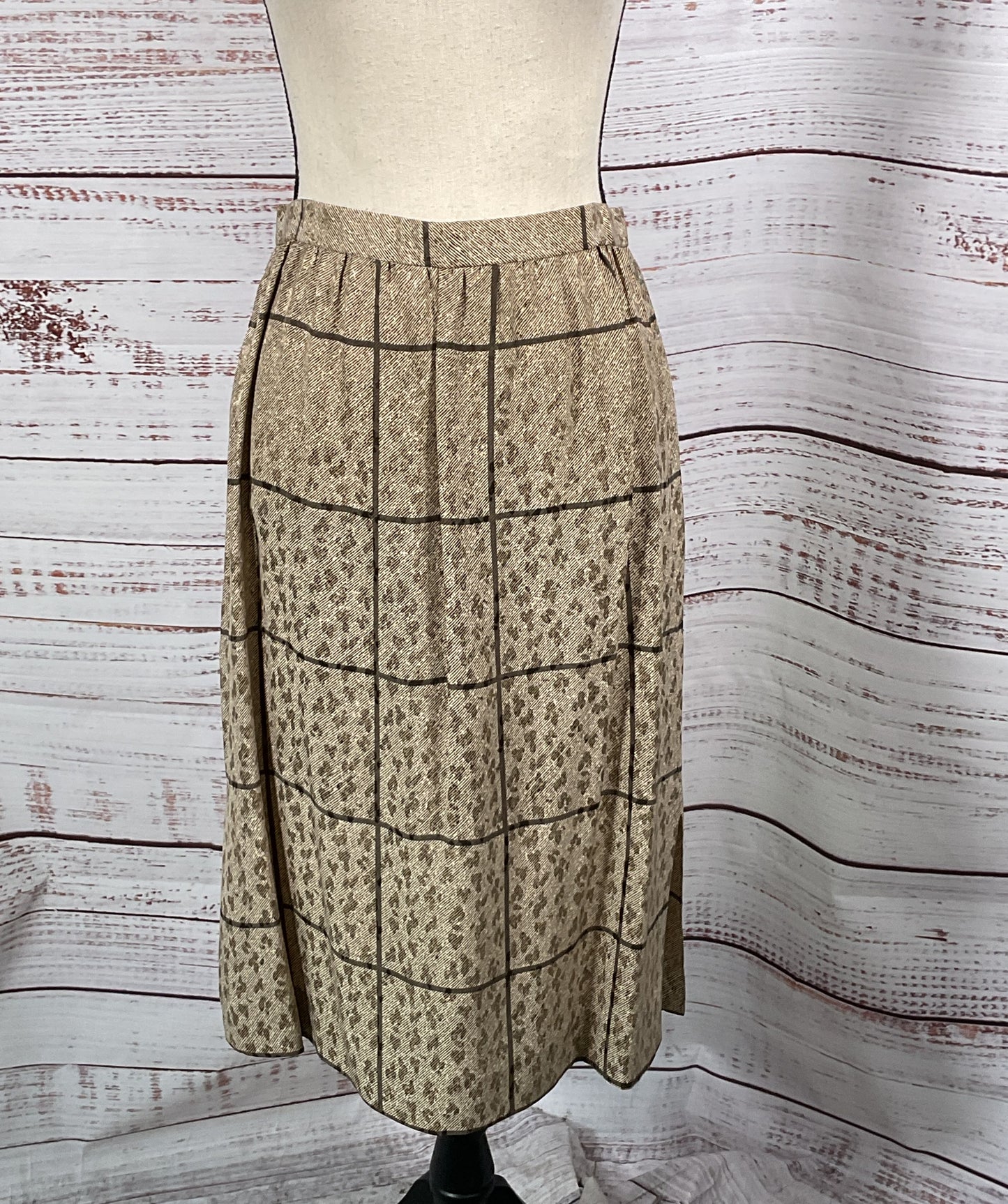 Ted Lapidus Vintage Animal Print Top & Skirt Set Beige