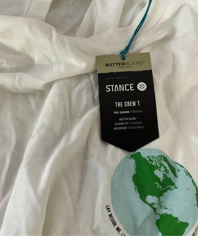 NWT Men's Stance White Butter Blend T-shirt Size XL