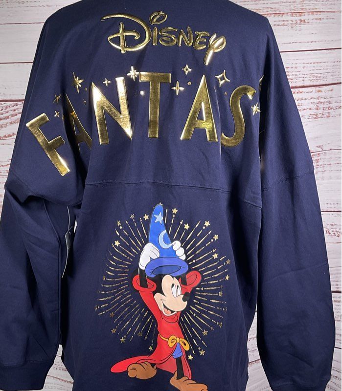 Disney Fantasia Sorcerer Mickey Mouse Spirit Jersey Navy Blue L