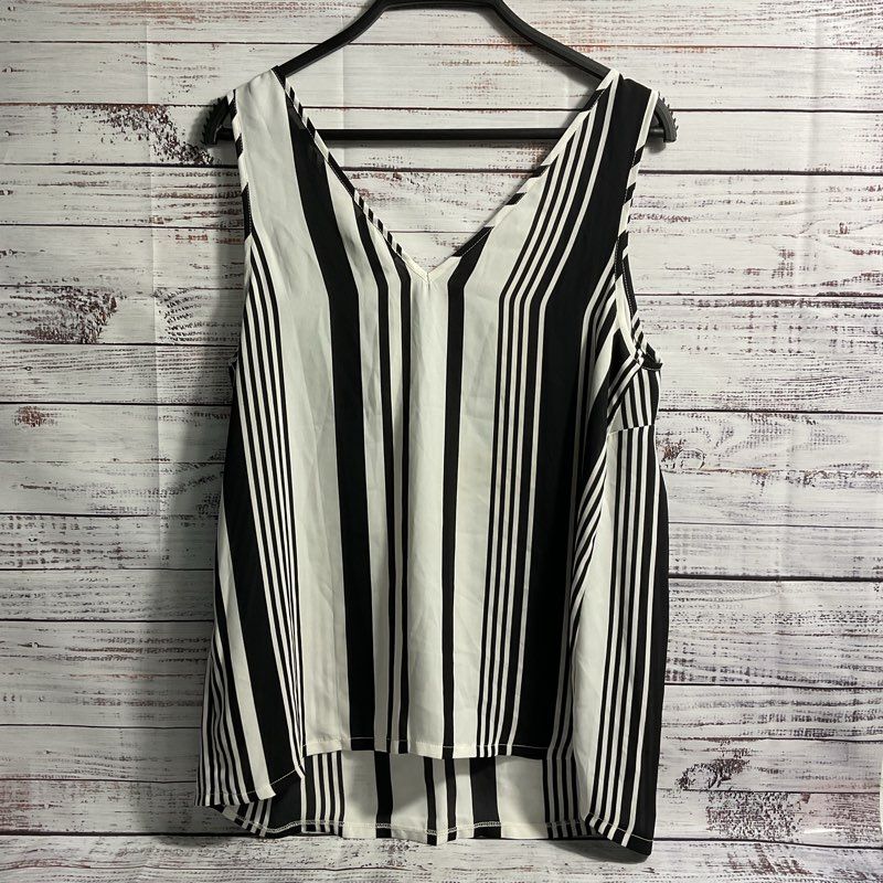NWT Asos Black & White Striped V-Neck Maternity Tank Top - Size 6