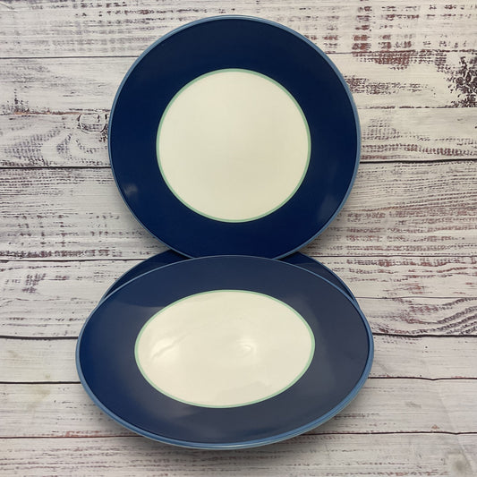 Kate Spade Make It Pop Navy Blue Green Salad Accent Plate 9.25"