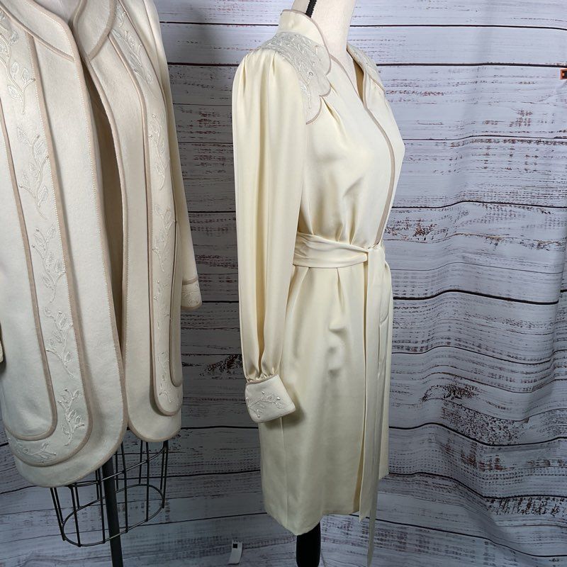 S. BALIAN DESIGNS 2pc. Women's Embroidered Belted Dress & Coat SEE MEASUREMENTS