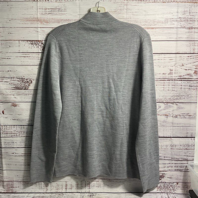 Theory Detroe Pyrite/Feldspar Full Zip Gray Knit Merino Wool Blend Sweater sz XS