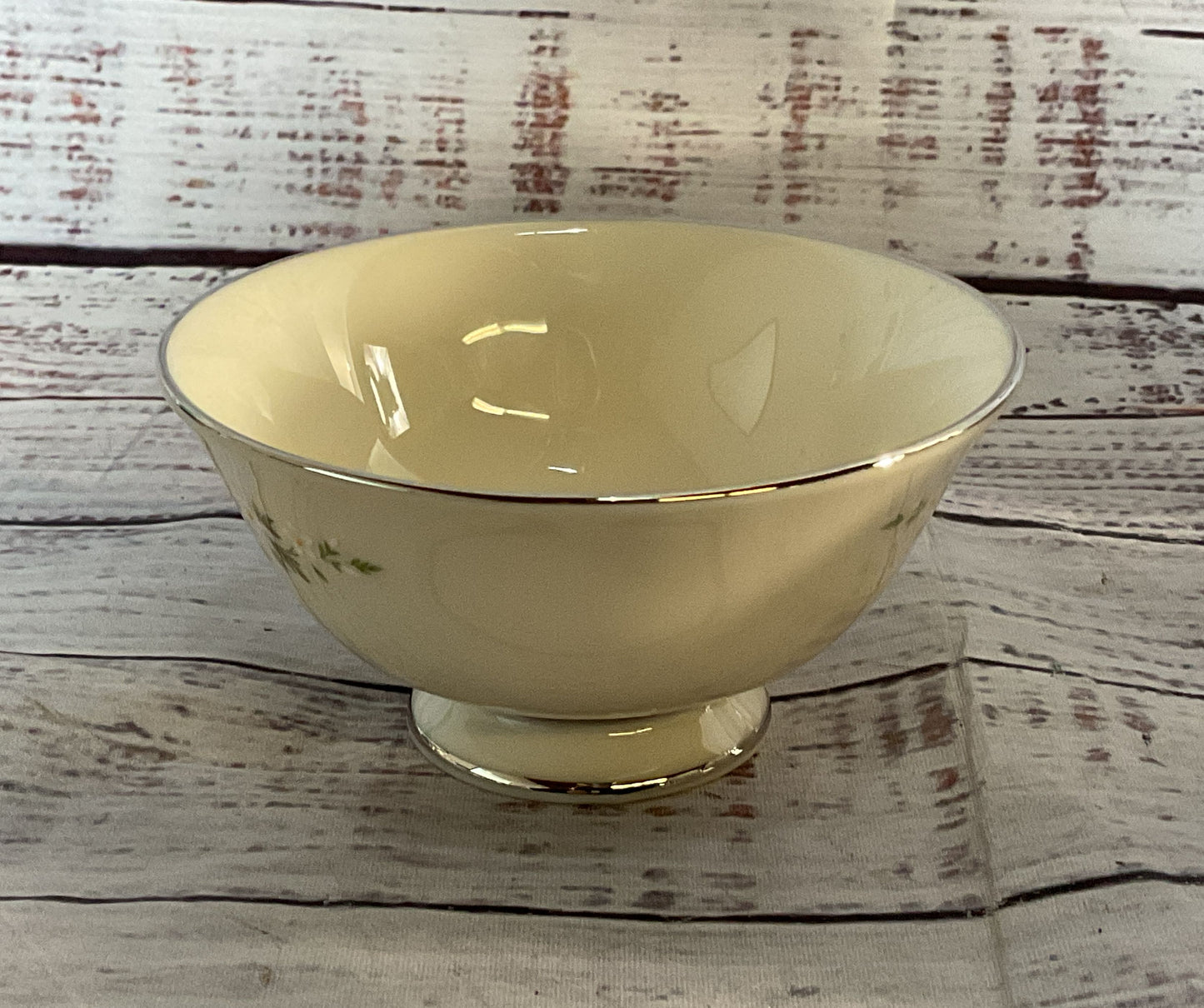 Lenox Brookdale Floral Footed Lot of 10 Cups Cream