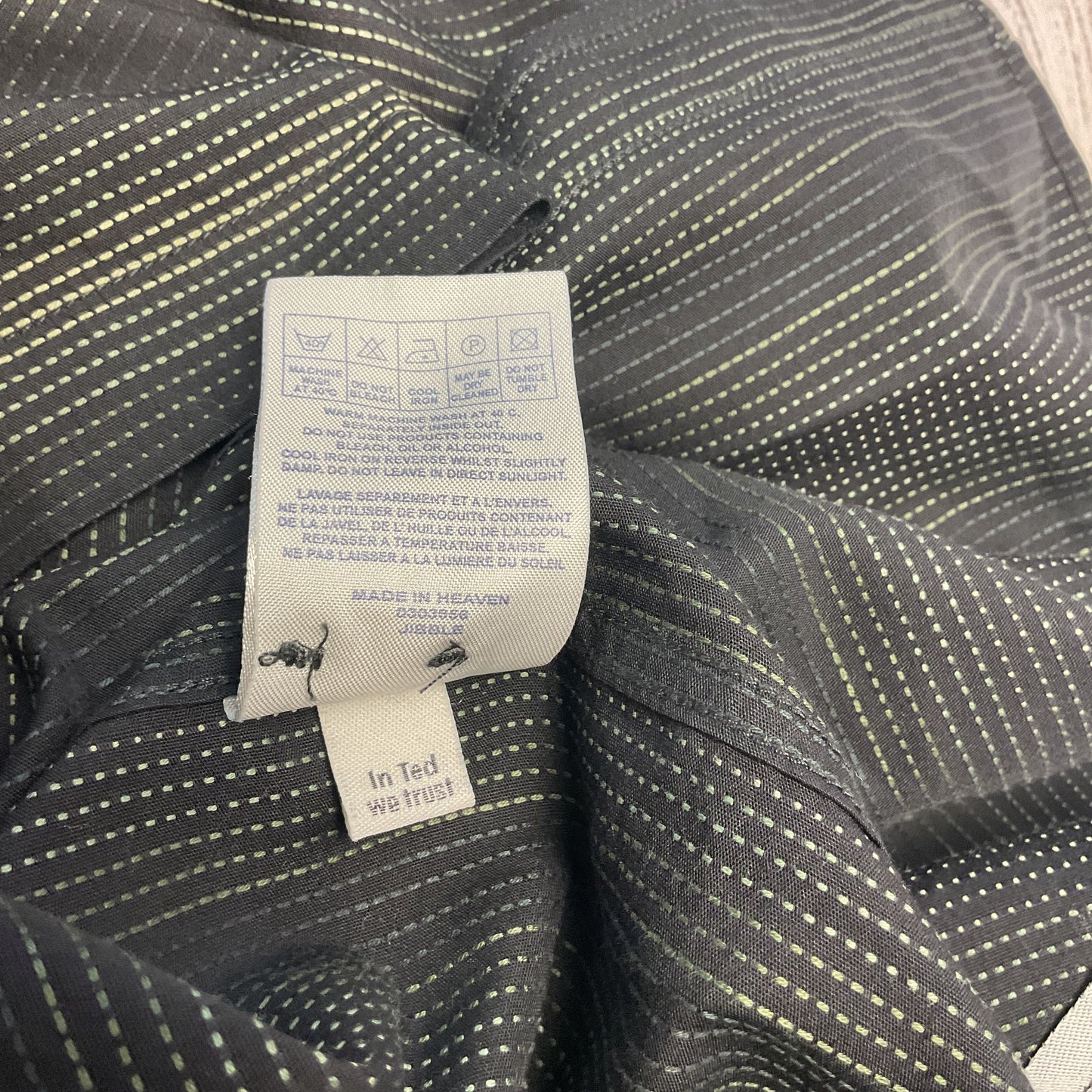 Ted Baker Long Sleeve Button Up Black Striped Dress Shirt - Size 5