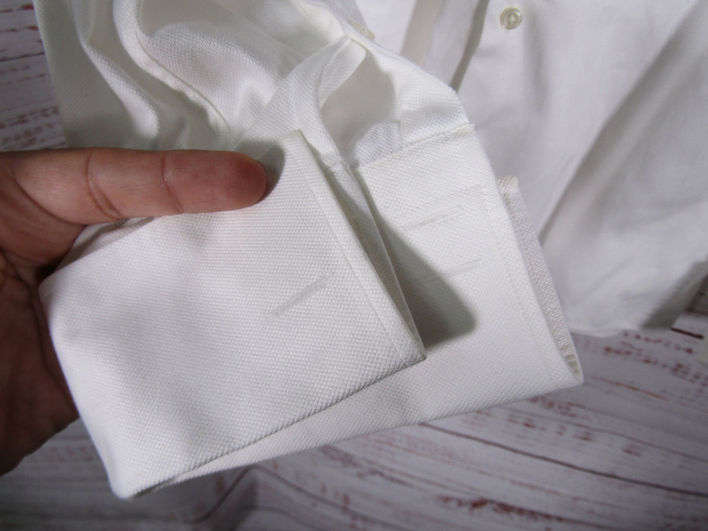 Hugo Boss Lawrence Men's White Long Sleeve French Cuff Shirt Size 16.5
