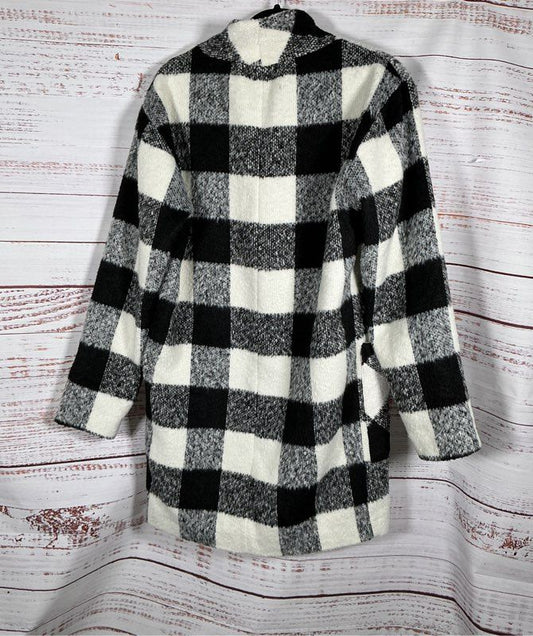 Women's NWT Sanctuary Black and White Plaid Coat Size M Retail $180