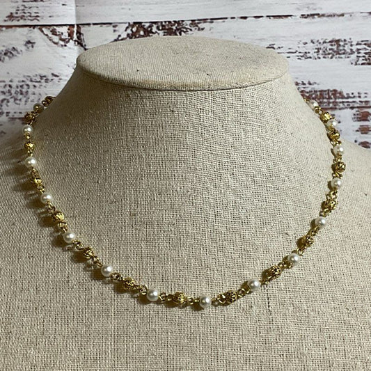 NAPIER Gold Tone & Faux Pearl 17" Necklace