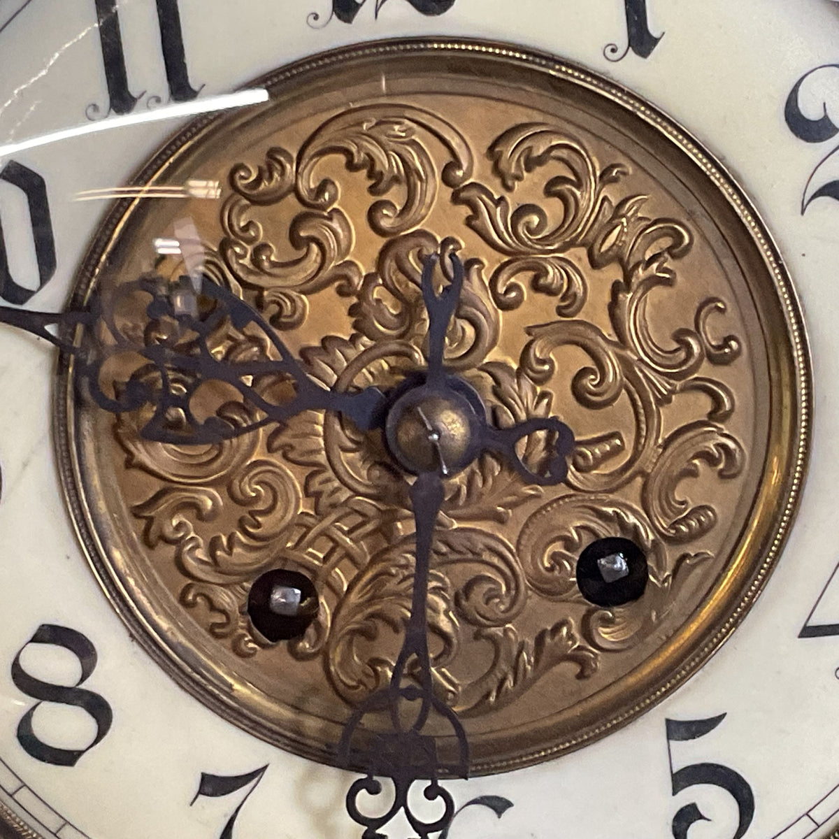 ANTIQUE German Oak Wood Pendulum Wall Clock with Keys- 28"