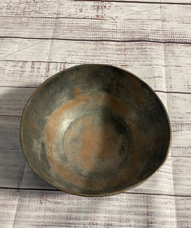 Antique Charlotte Jerusalem Copper Mix? Metal Bowl 6.25"