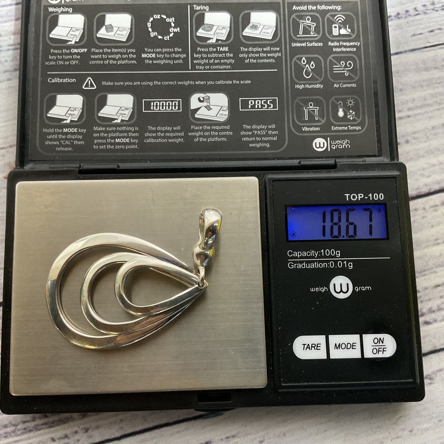 JOSEPH ESPOSITO (ESPO SIG) Sterling Multi Layer Teardrop 2.75" Pendant- 18.67g