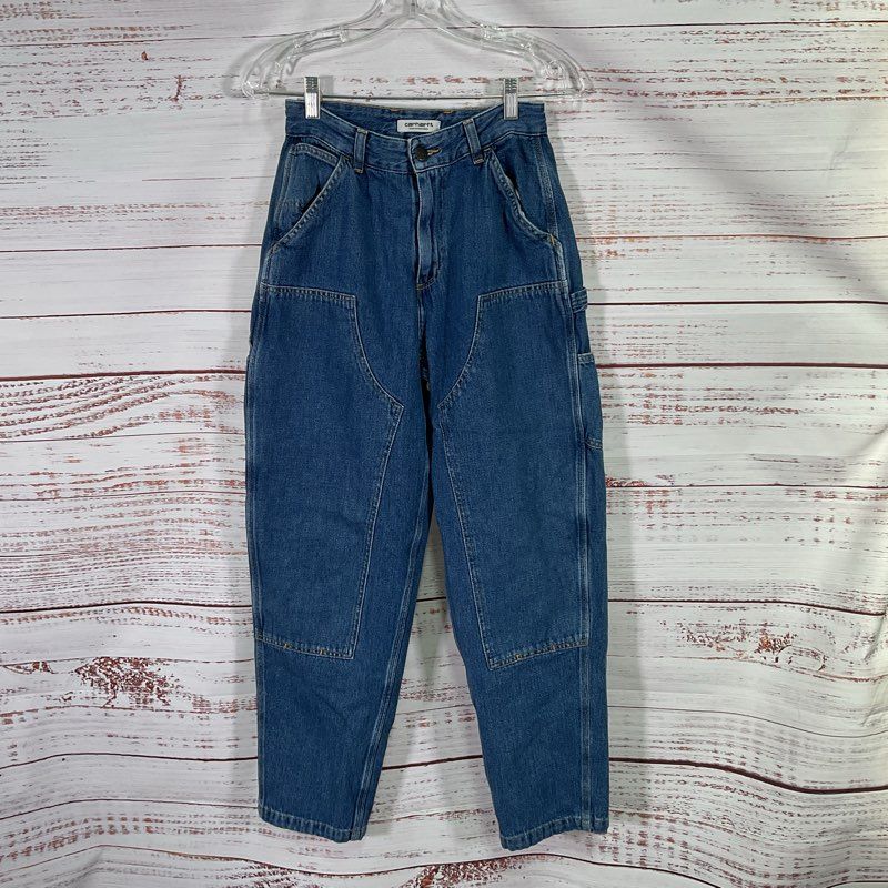 Carhartt WIP Work in Progress Double Knee Loose Tapered Barrel Jeans - Size 25
