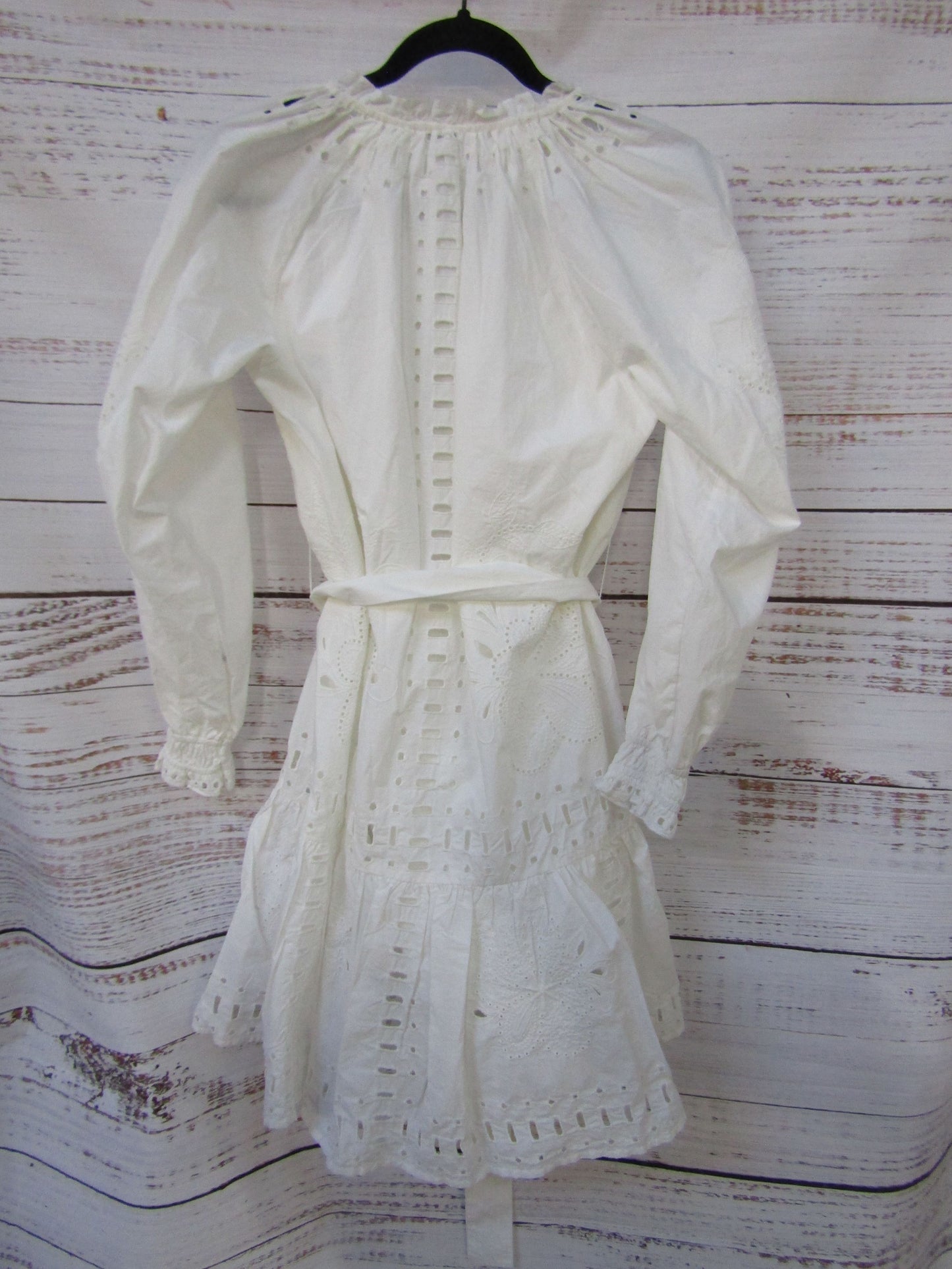 Rails Saylor Women's White Long Sleeve Tied Belt Dress Size XXS