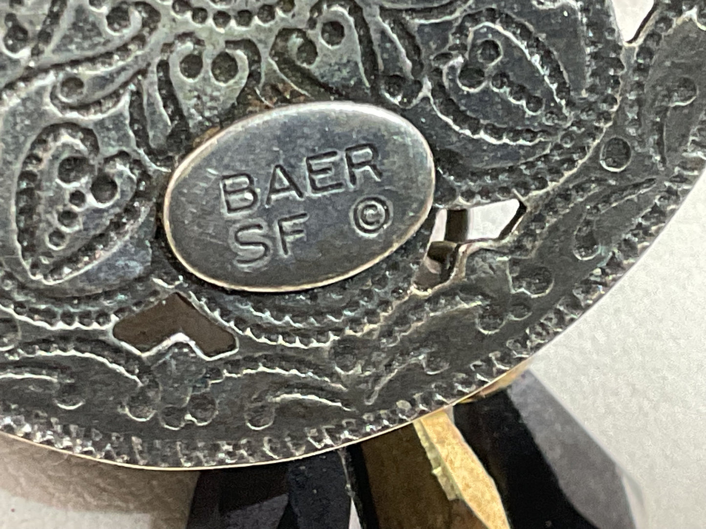 Set of 2 VTG. BAER SF Mixed Metal Medallion Pendants Necklaces- 56g