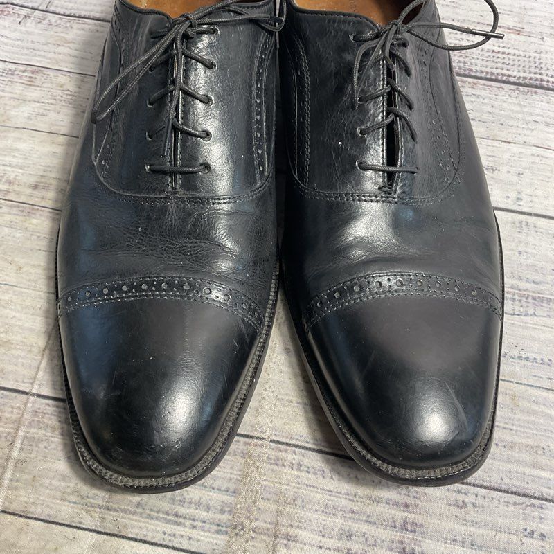 Johnston & Murphy Black Leather Cap Toe Oxford Dress Shoe Men's Size 13