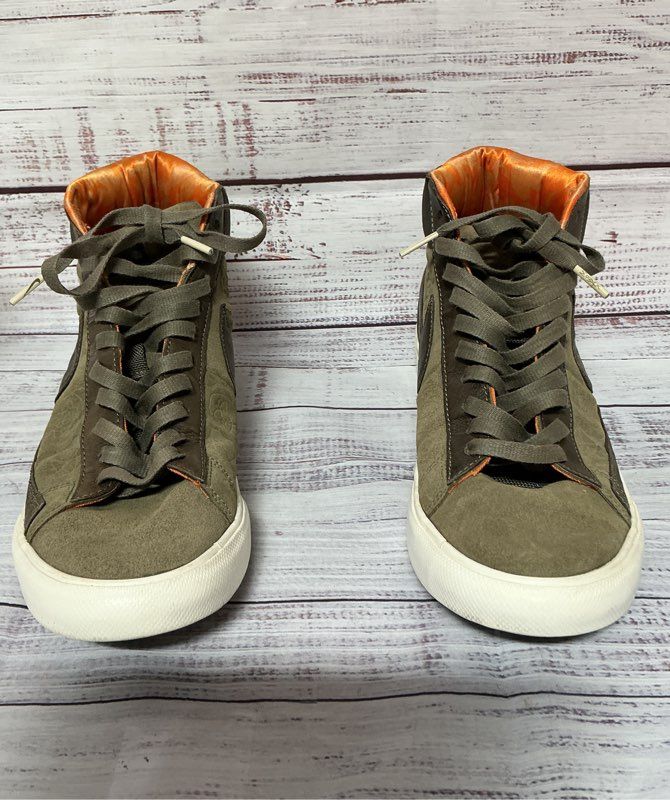 Men's Mo' Wax X Nike Blazer Hi SP Olive Size 9.5 LIMITED EDITION 2014