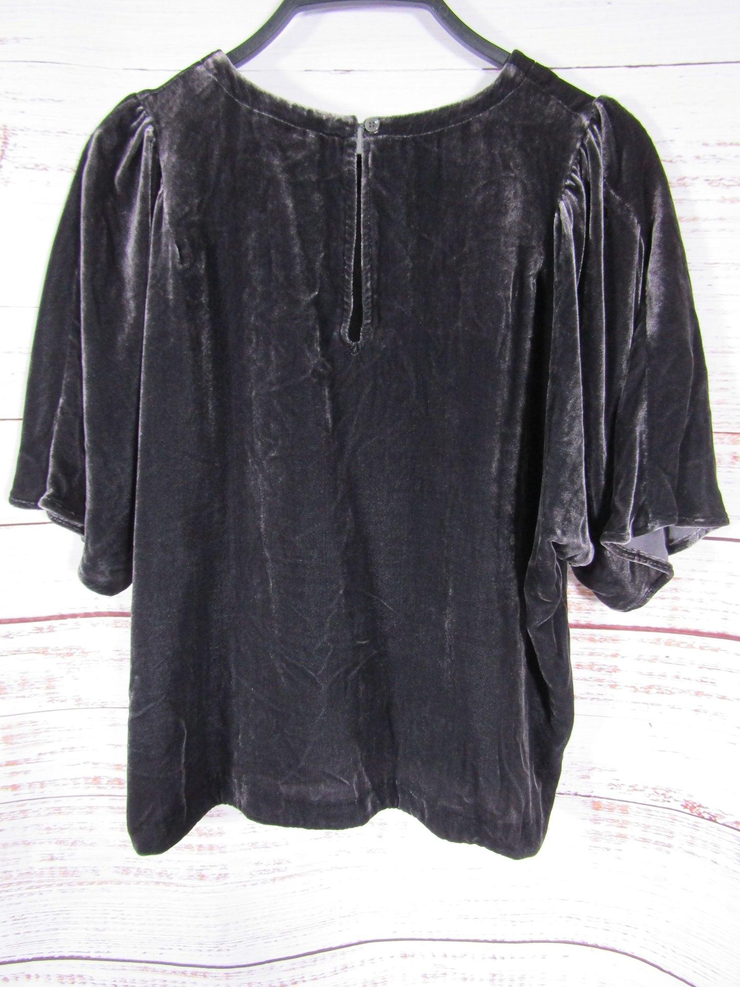 Closed Women's Gray Silk Blend Velvet Blouse Size XS