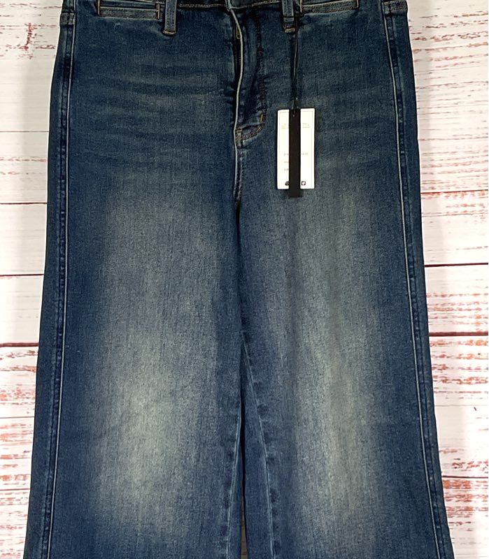 Judy Blue High Waist Front Welt Pockets Retro Wide Leg Jeans Denim 29