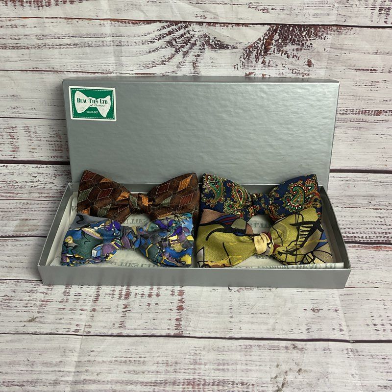 Beau Ties of Vermont 4 pc. Multicolor Bold Pattern Clip-On Bow Tie Set