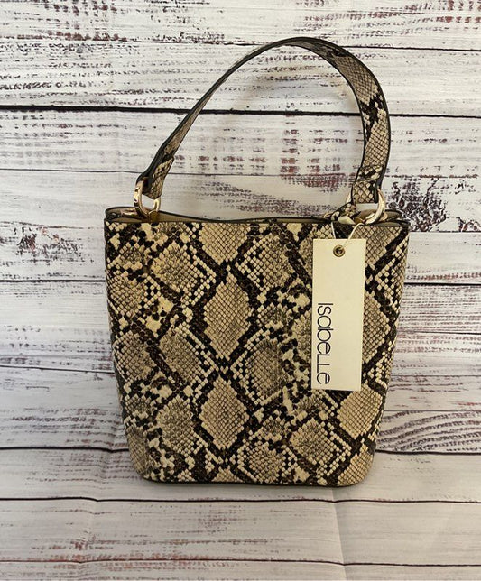 NWT Women's Isabelle Snake Print Vegan Handbag With Shoulder Crossbody Strap