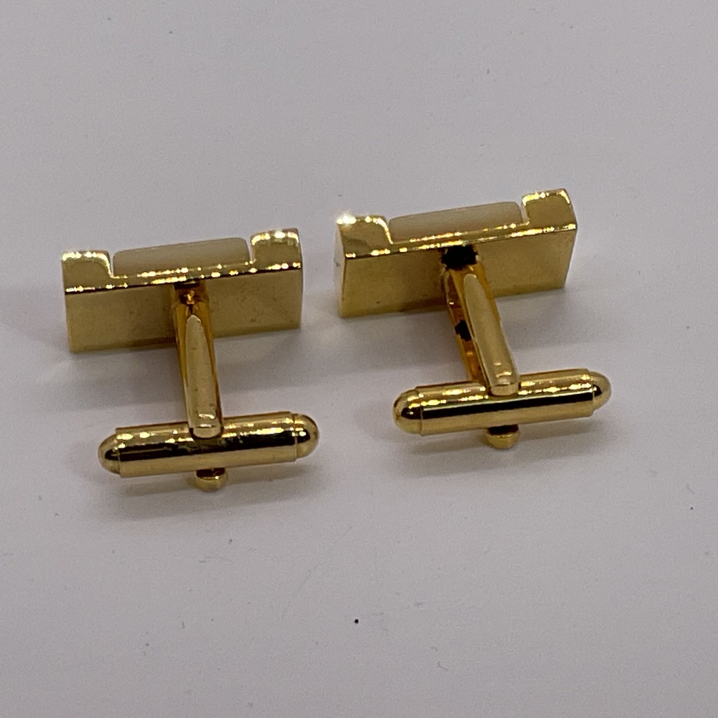 THE BOSS Gold Tone Mother of Pearl Cufflinks