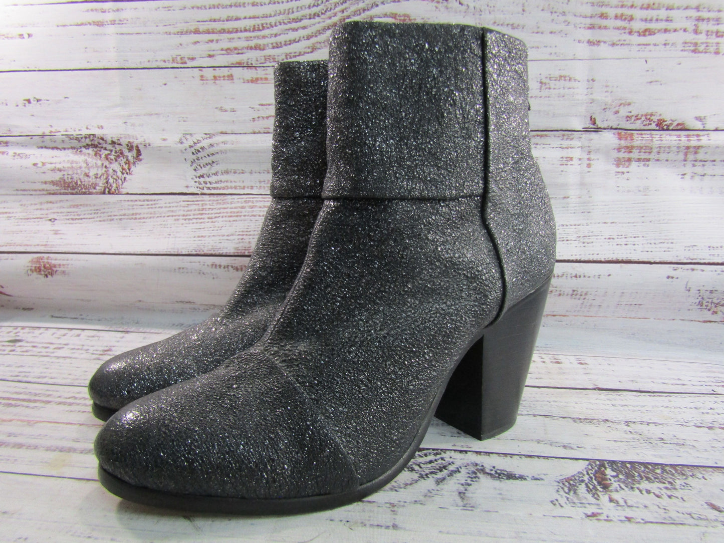 Rag & Bone Newbury Women's Gray Textured Leather Ankle Zip Boots Size 11