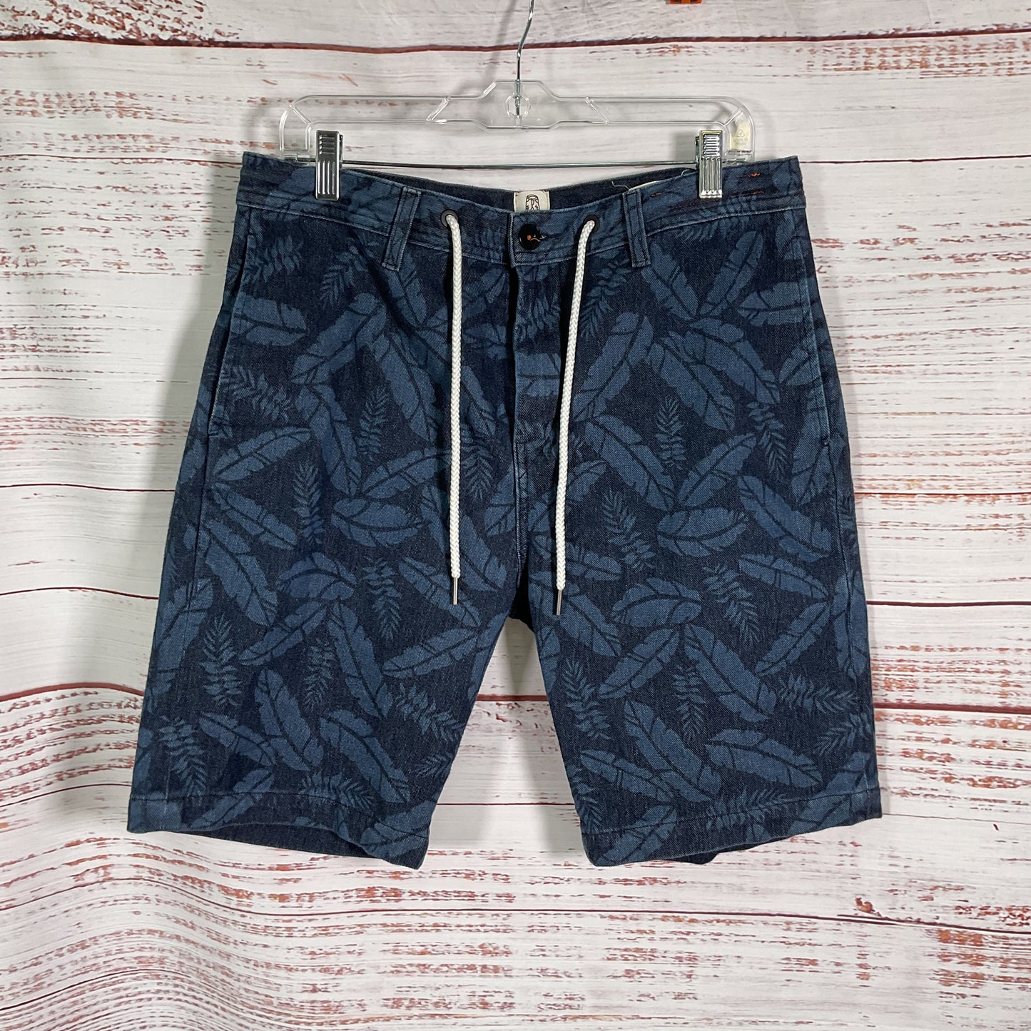 Hiroshi Kato The Clip Leaf Pattern Stretch Denim Shorts - Size 33