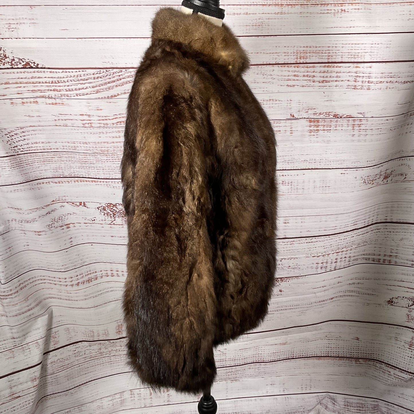 VTG. Reversible Women's Brown Tan Fur Coat- SZ M
