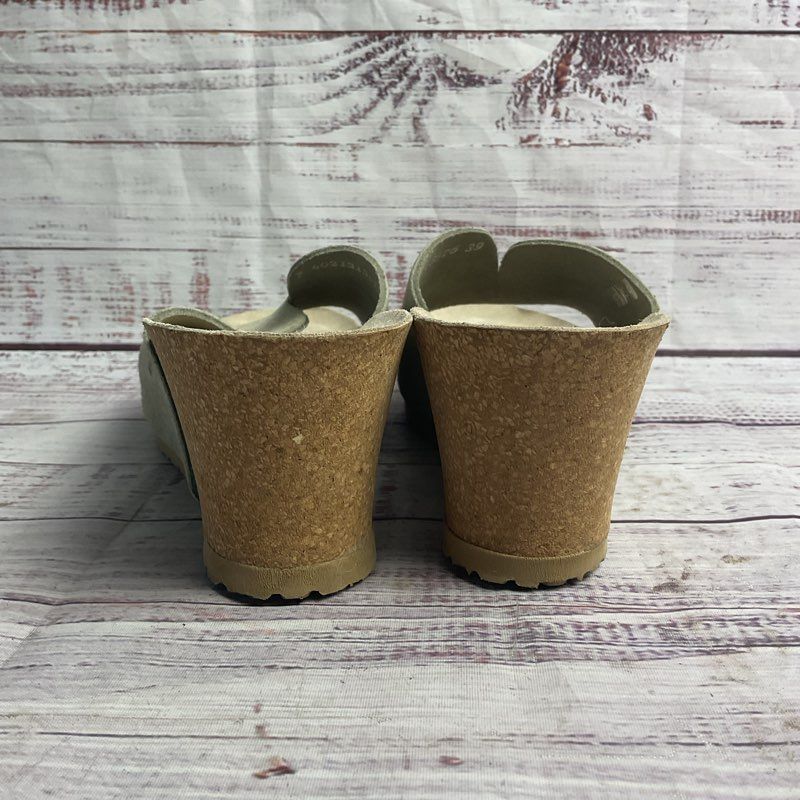 Mephisto Lisane Sage Green Suede Wedge Platform Sandal Women's Size 9