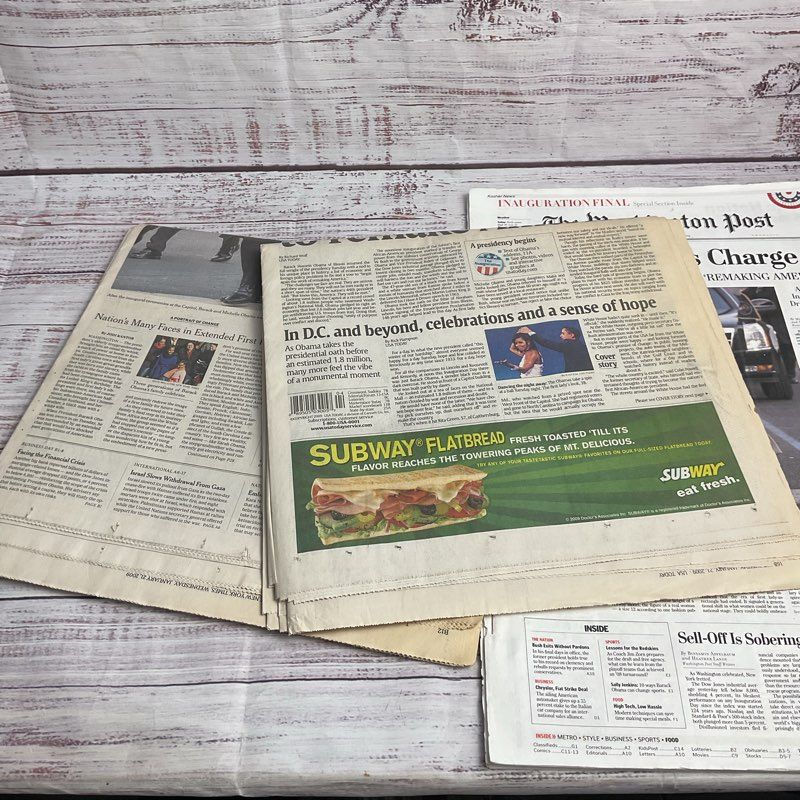 Barack Obama Presidential Inauguration 3 Pc. Newspaper Bundle Jan. 21 2009