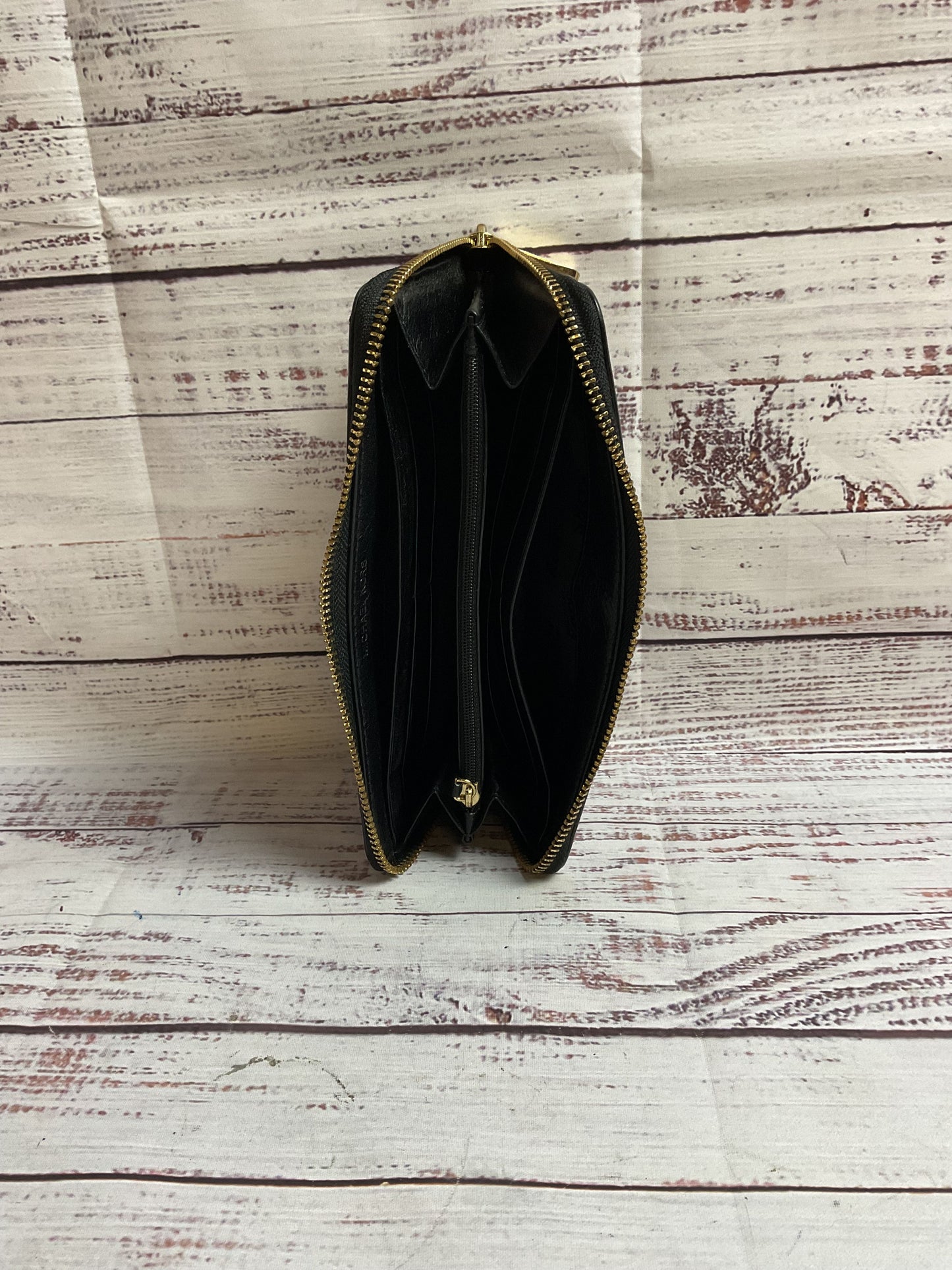 Michael Kors Brown Black Logo Zip Around Wallet