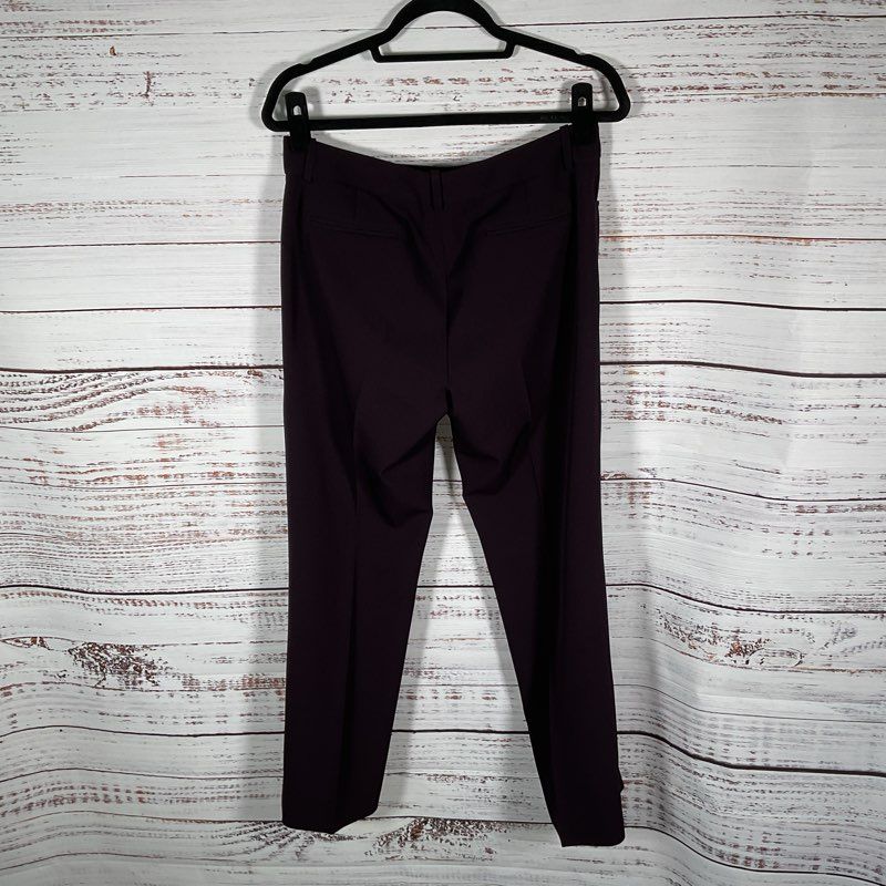 Tahari Arthur S Levine 2-Piece Mandarin Collar Eggplant Purple Pant Suit Size 8P
