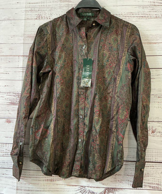 NWT Women's Lauren Ralph Lauren Paisley Print Blouse Size S
