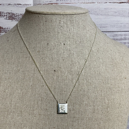Sterling Silver & CZ Letter "E" Pendant 18" Necklace- 2.65g