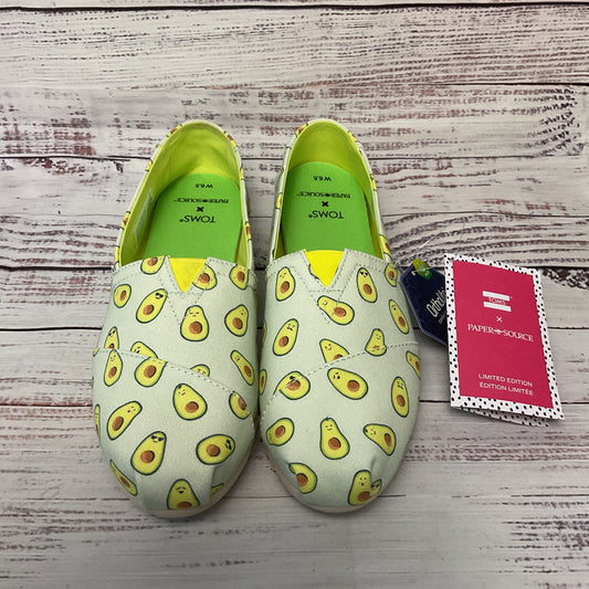 Toms X Paper Source Avocado Green Slip-On Casual Shoe Women 6.5 New W/ Box