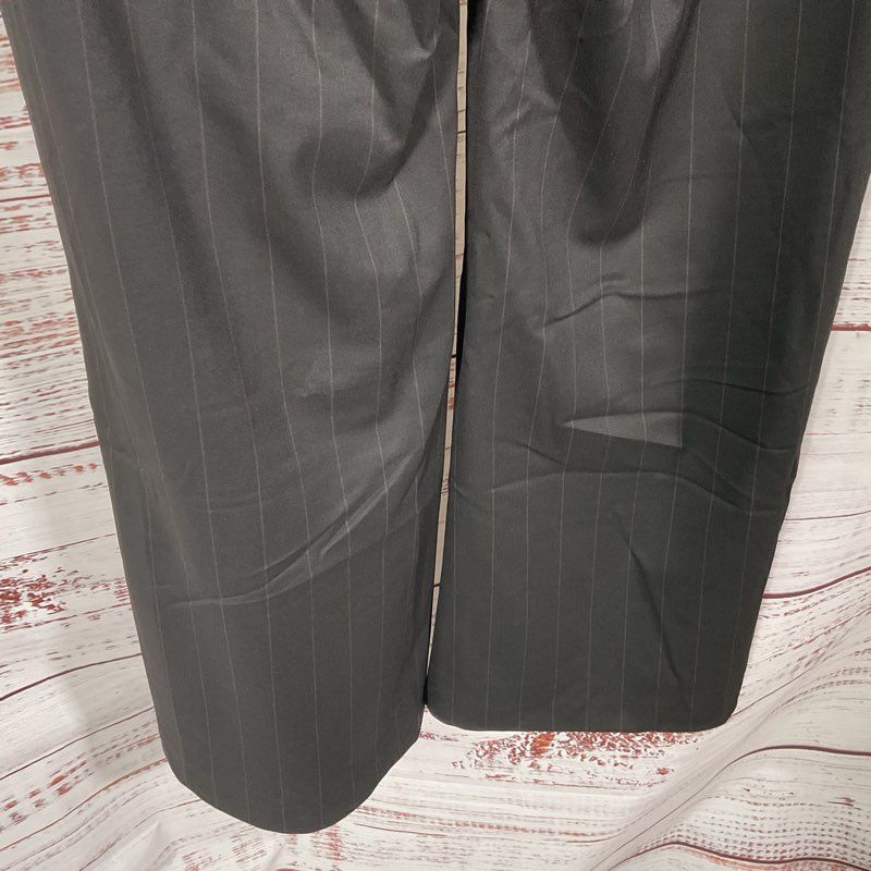 Salt Murphy Axel Black & Brown Pinstripe Wide Leg Trouser Pants - Size 28