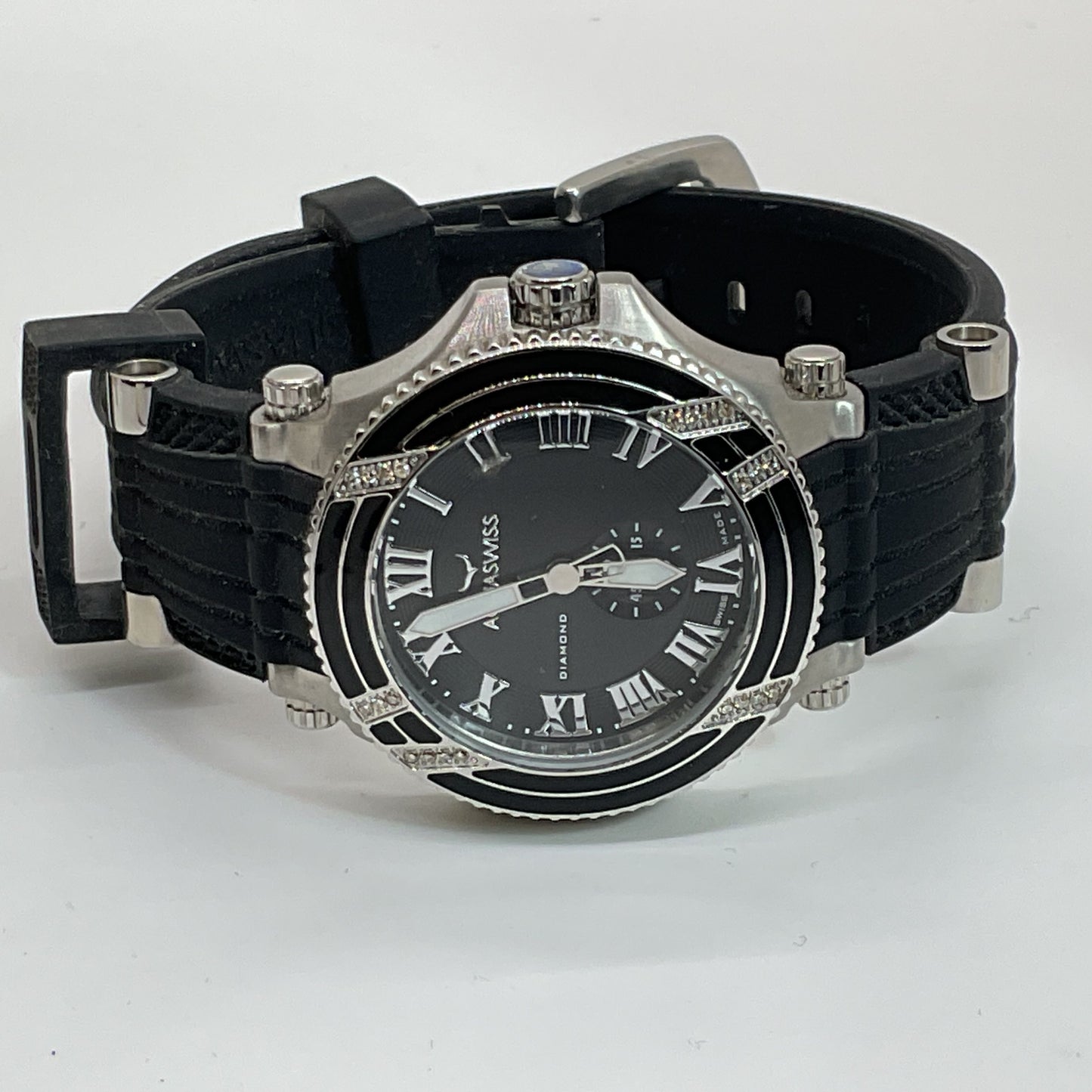 AQUASWISS Bolt L Women's Diamond Accent Silver Tone Rubber Band Watch