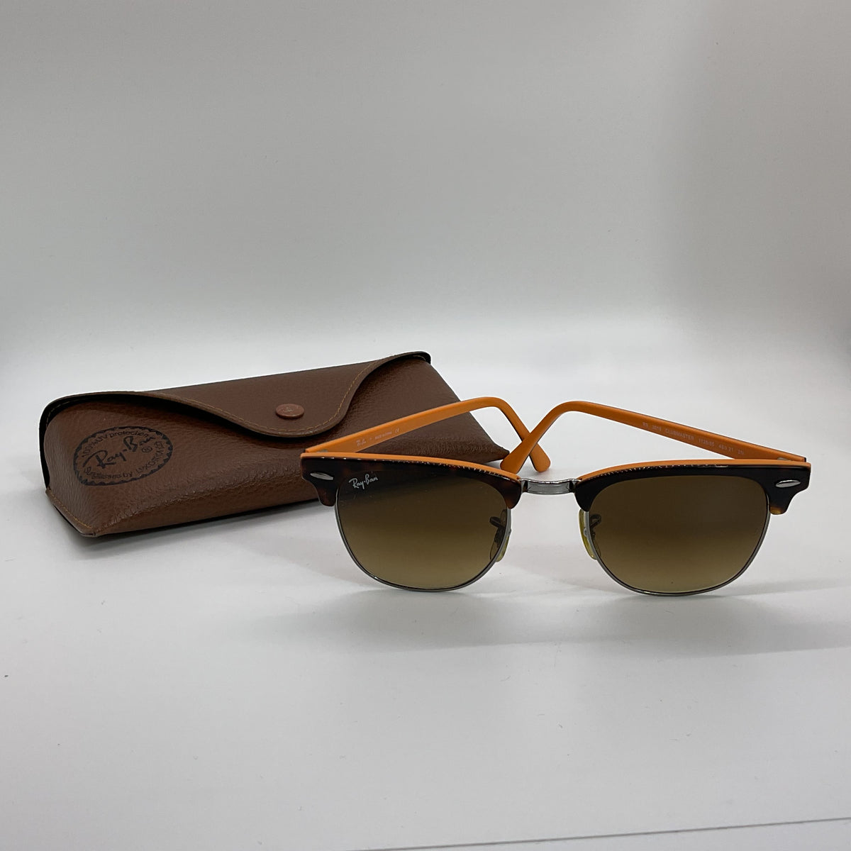 RAY-BAN RB3016 1126/85 Clubmaster Women's Orange Sunglasses with Case 49[ ]21