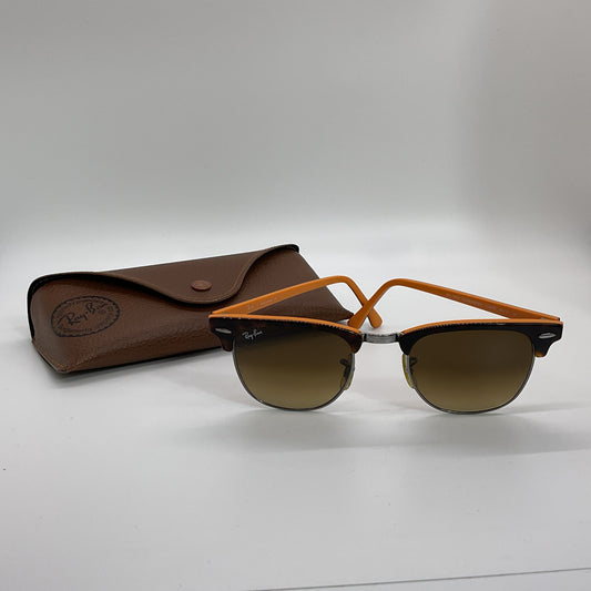 RAY-BAN RB3016 1126/85 Clubmaster Women's Orange Sunglasses with Case 49[ ]21