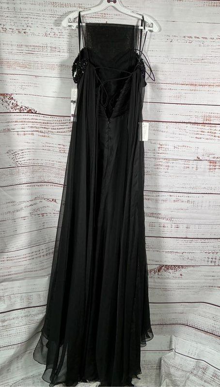 NWT Women's Colors Black Formal Dress with lace up back Size 4