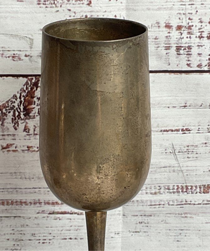 Vintage 8" Set of 2 Goblets Silver Plated
