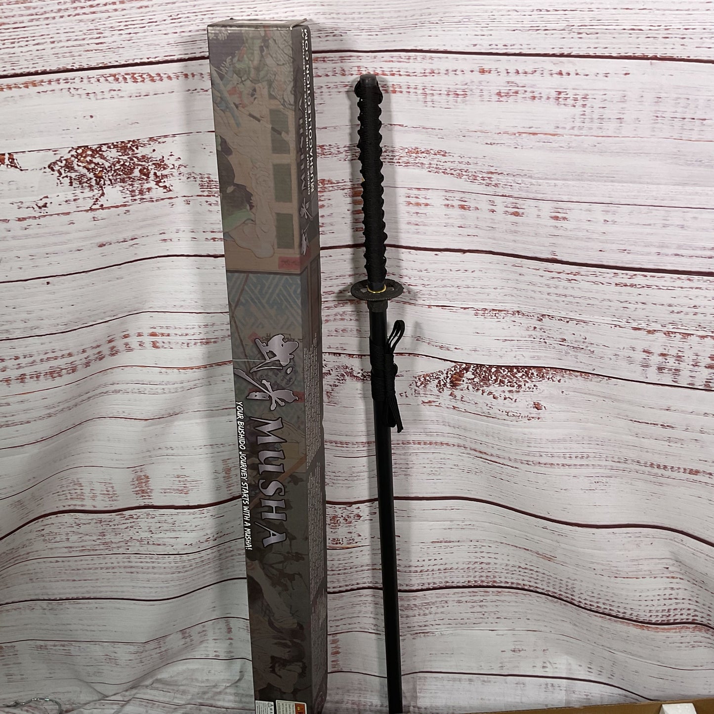 NEW MUSHA SS006BK-1 39" Samurai Sword Carbon Steel Katana 28" Blade